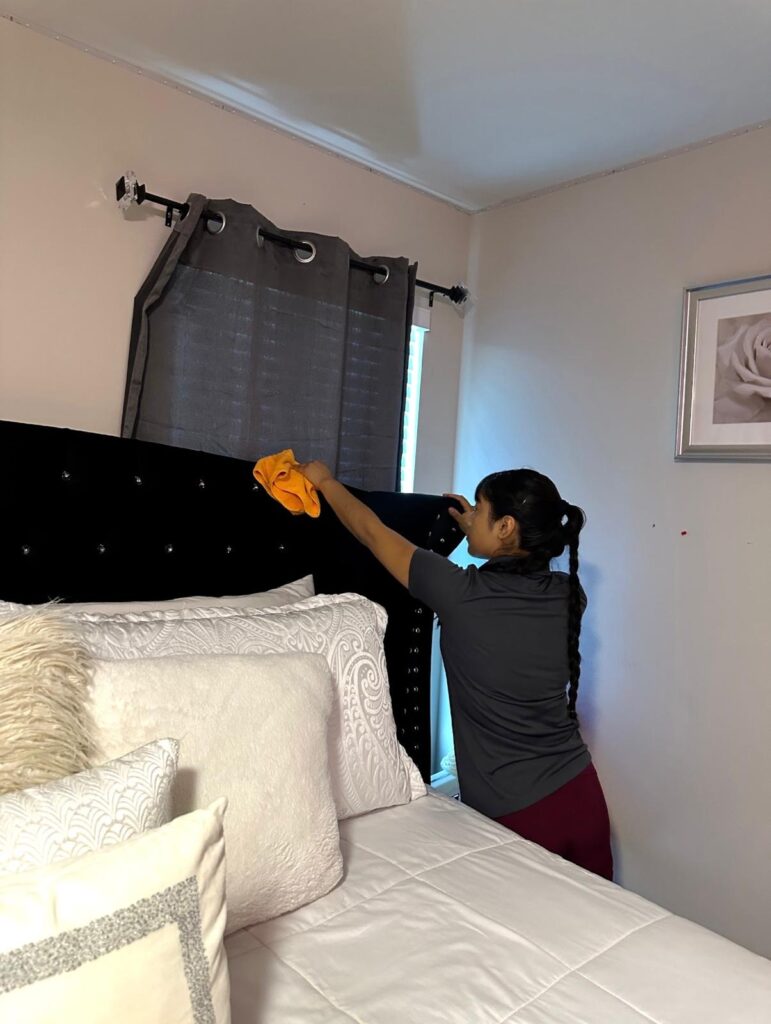 recurring cleaning service in the bedroom